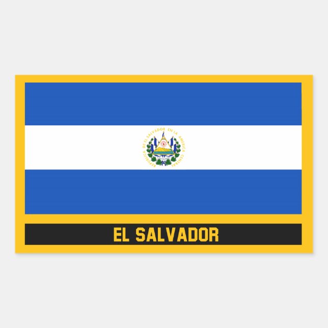 El Salvador Flag Rectangular Sticker (Front)
