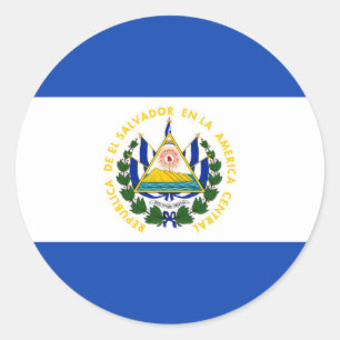 El Salvador Flag Round Sticker
