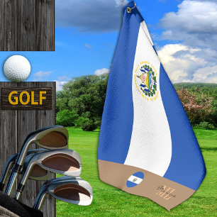 El Salvador flag & Salvador monogrammed Golf Towel