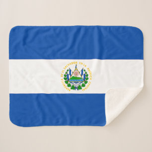 El Salvador Flag Sherpa Blanket