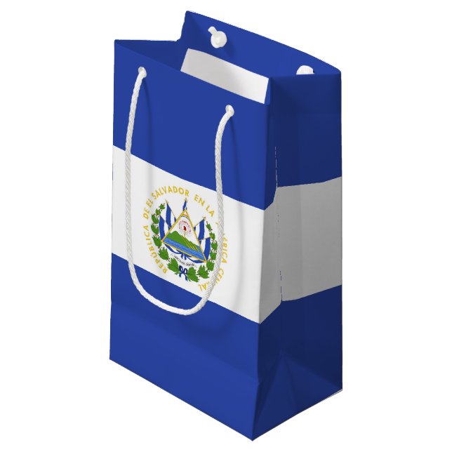 El Salvador flag Small Gift Bag (Front Angled)
