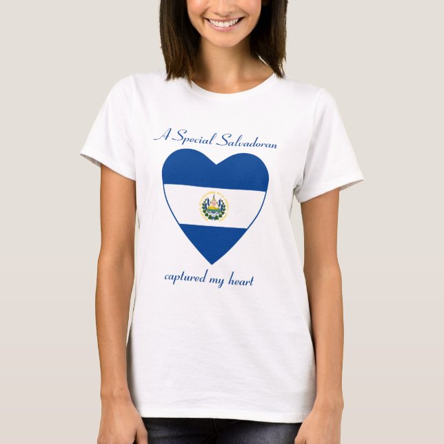 El Salvador Flag Sweetheart T-Shirt (Front)