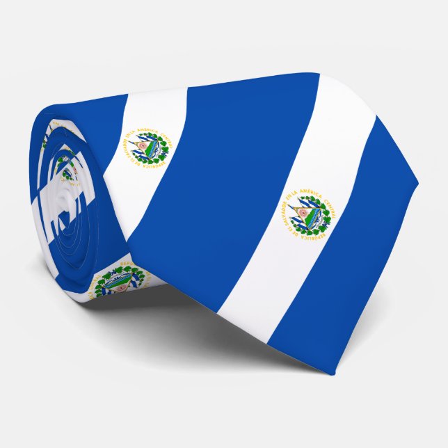 El Salvador Flag Tie (Rolled)