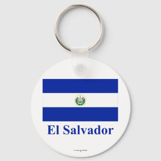 El Salvador Flag with Name Key Ring