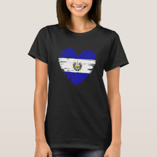 El Salvador Heart Salvadorean Flag Salvadorean Pri T-Shirt