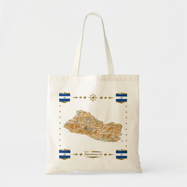 El Salvador Map + Flags Bag (Front)
