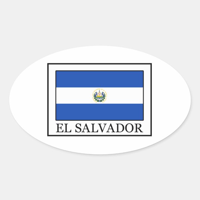 El Salvador Oval Sticker (Front)