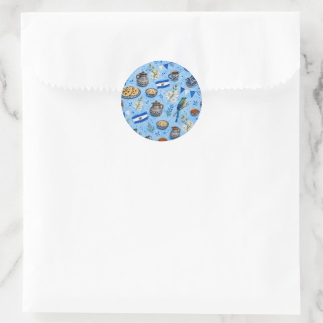 El Salvador Party Pattern Classic Round Sticker (Bag)