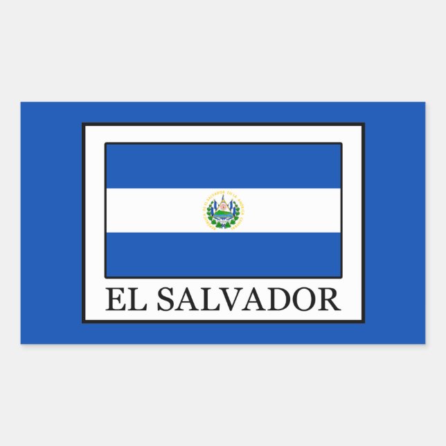 El Salvador Rectangular Sticker (Front)