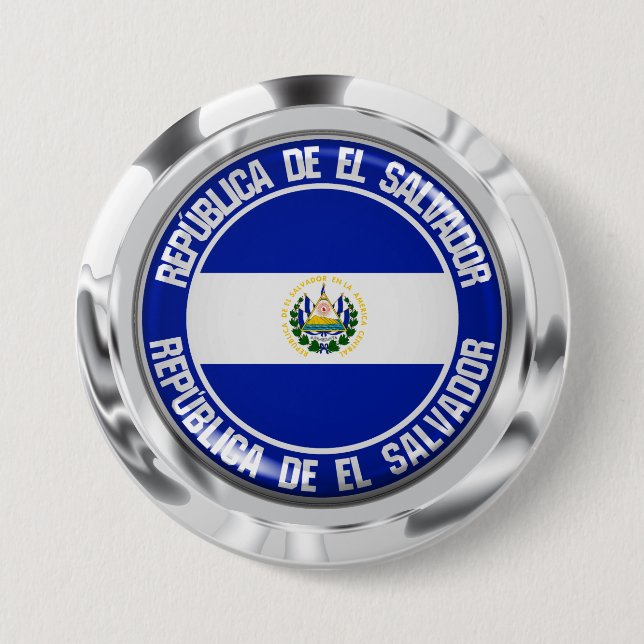 El Salvador Round Emblem 7.5 Cm Round Badge (Front)