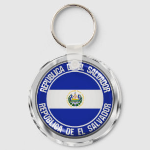 El Salvador Round Emblem Key Ring
