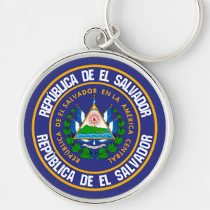 El Salvador Round Emblem Key Ring