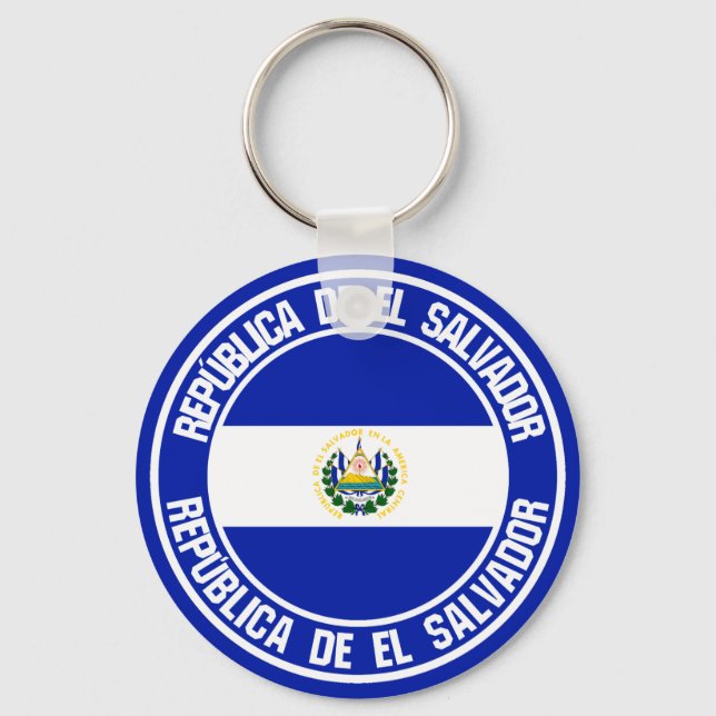 El Salvador Round Emblem Key Ring (Front)