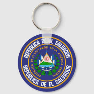 El Salvador Round Emblem Key Ring