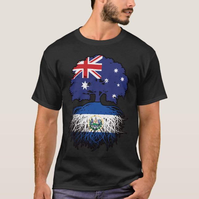 El Salvador Salvadoran Australian Australia Tree T-Shirt (Front)