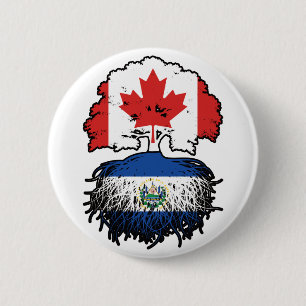 El Salvador Salvadoran Canadian Canada Tree Roots 6 Cm Round Badge
