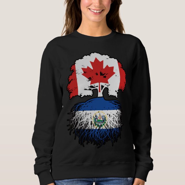 El Salvador Salvadoran Canadian Canada Tree Roots Sweatshirt (Front)
