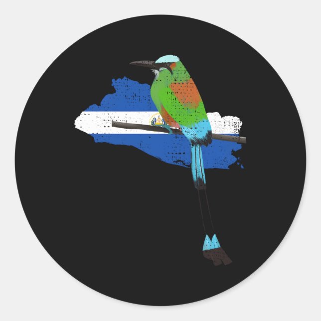 El Salvador Salvadoran Coat Salvadorian Torogoz Bi Classic Round Sticker (Front)