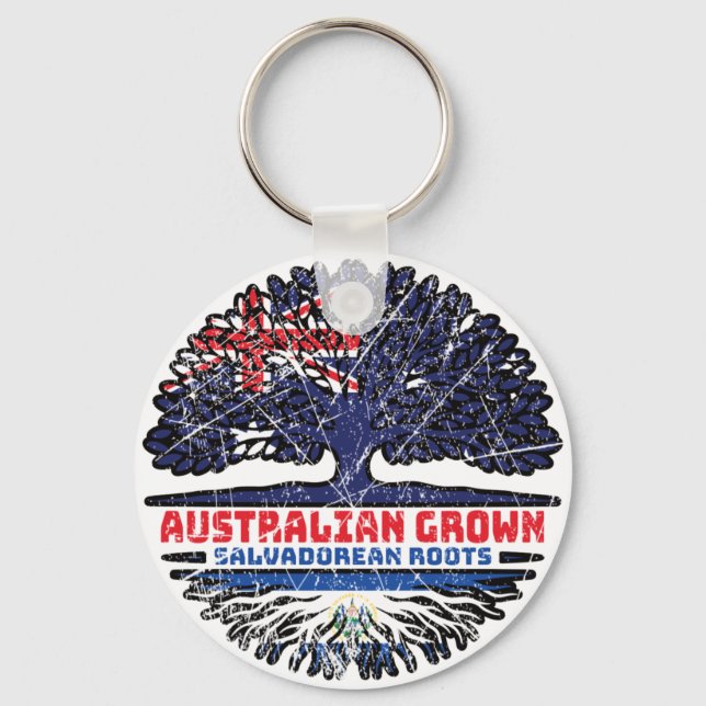El Salvador Salvadorean Australian Australia Flag Key Ring (Front)