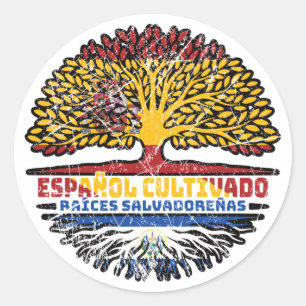 El Salvador Salvadorean Salvadoran Spain Spanish Classic Round Sticker