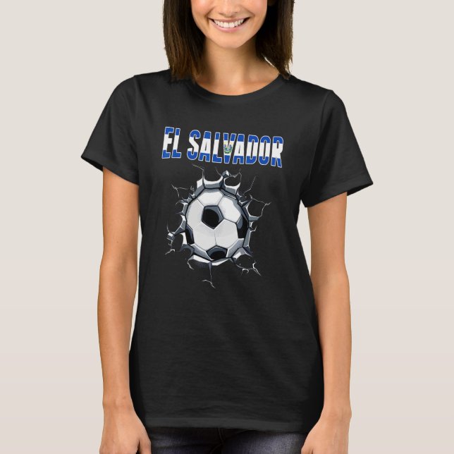 El Salvador Soccer Fans Salvadorean Football In Cr T-Shirt (Front)