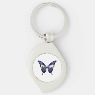 El Salvador Swallowtail Butterfly Flag Sticker Key Ring