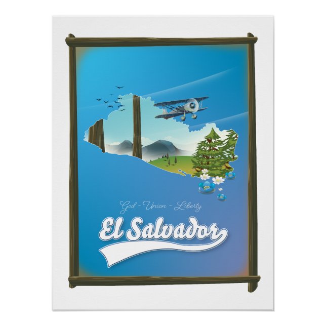 El Salvador Travel map Poster (Front)