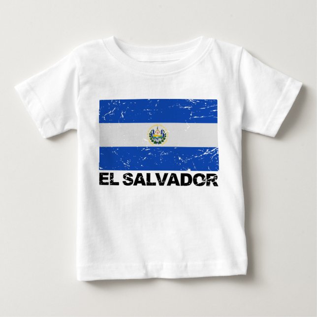 El Salvador Vintage Flag Baby T-Shirt (Front)