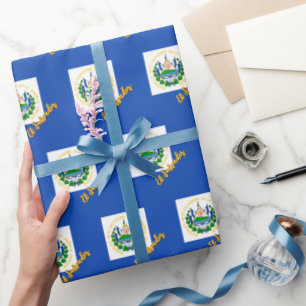 El Salvador Wrapping Paper, Salvador Flag patriots Wrapping Paper