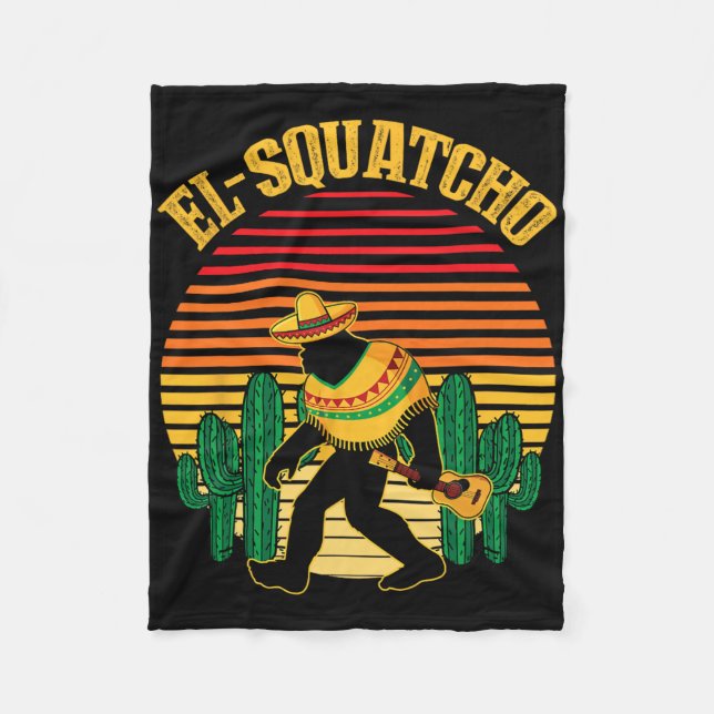 El Squatcho Bigfoot Sasquatch Funny Cinco De Mayo  Fleece Blanket (Front)