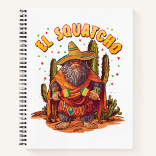 El Squatcho Bigfoot with Maraca, Sombrero and Ponc Notebook