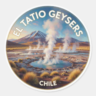 El Tatio Geysers Chile Andean Volcanic Landscape Classic Round Sticker