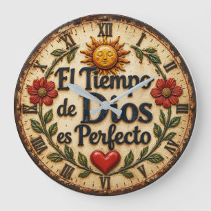 El Tiempo de Dios es Perfecto Spanish Christian Large Clock