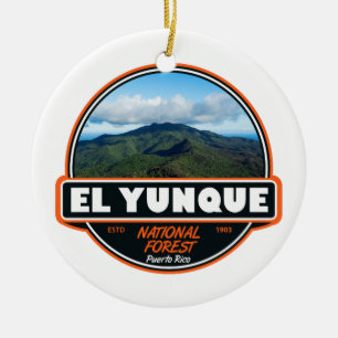 El Yunque National Forest Puerto Rico Emblem Ceramic Tree Decoration