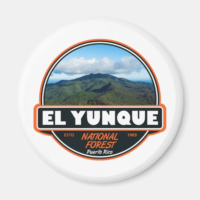 El Yunque National Forest Puerto Rico Emblem Magnet (Front)