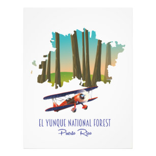 El yunque national forest puerto rico map photo print