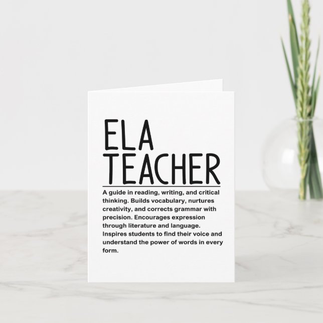 Ela teacher card (Front)
