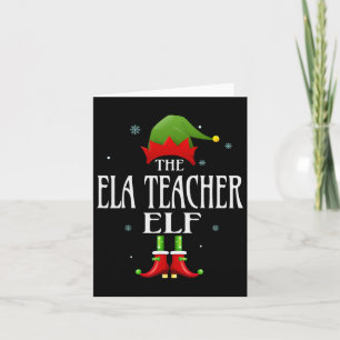 Ela Teacher Elf Xmas Matching Family Group Christm Card
