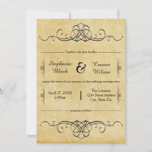 Elaborate Antique Design - Wedding Invitation