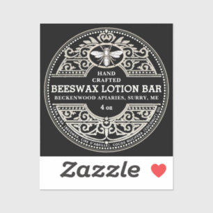 Elaborate Beeswax Lotion Bar or Soap Label        