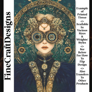 Elaborate Fantasy Steampunk Woman Y4 Decoupage Tissue Paper