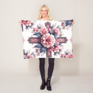 Elaborate Floral Type Of Design Fleece Blanket