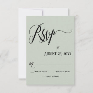 Elaborate Flourishes RSVP Pale Sage Green Card