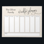 Elaborate Script Simple Weekly Planner, Cream Notepad<br><div class="desc">This versatile weekly planner has been set up with very basic elements that can all be edited... except for the header. The phrase "weekly planner" was rendered in a modern elaborate calligraphy font and has been placed, as a graphic, at the top of the page. Use the template fields to...</div>