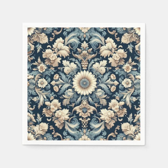 Elaborate Vintage Foliage Design Napkin (Front)