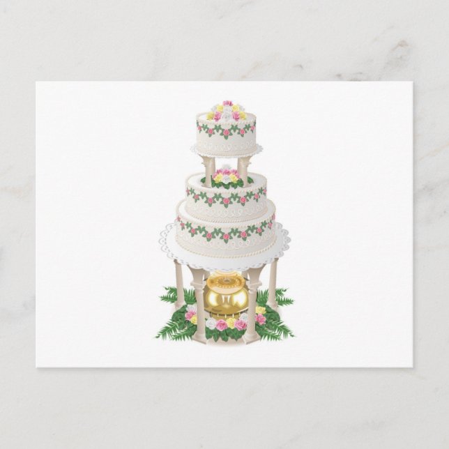 Elaborate Wedding Cake with Fountain Postcard (Front)