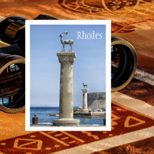 Elafos and Elafina, Entrance to Rhodes, Greece Postcard