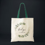 elagant script greenery foliage flowergirl tote bag<br><div class="desc">simple calligraphy script watercolor greenery flowergirl wedding tote bag</div>