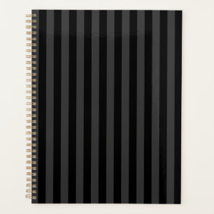 Elagnat Black & Smoky Black Vertical Stripes  Planner