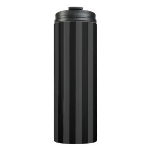Elagnat Black & Smoky Black Vertical Stripes Thermal Tumbler